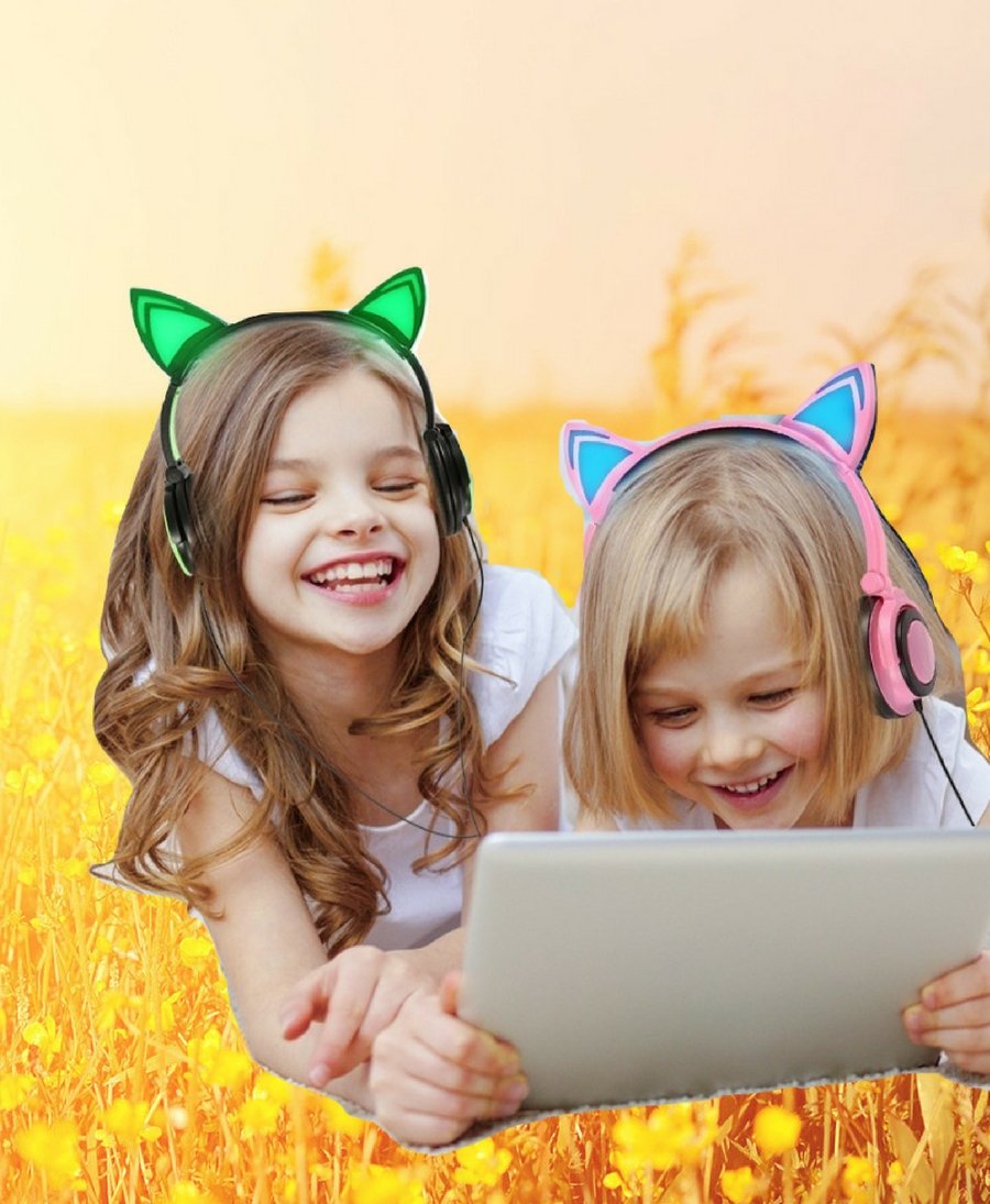 Cute Glowing Cat Ear Headset