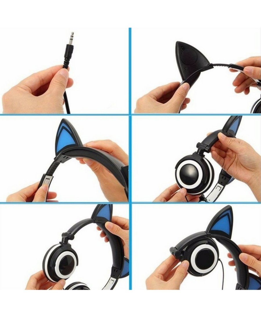 Cute Glowing Cat Ear Headset