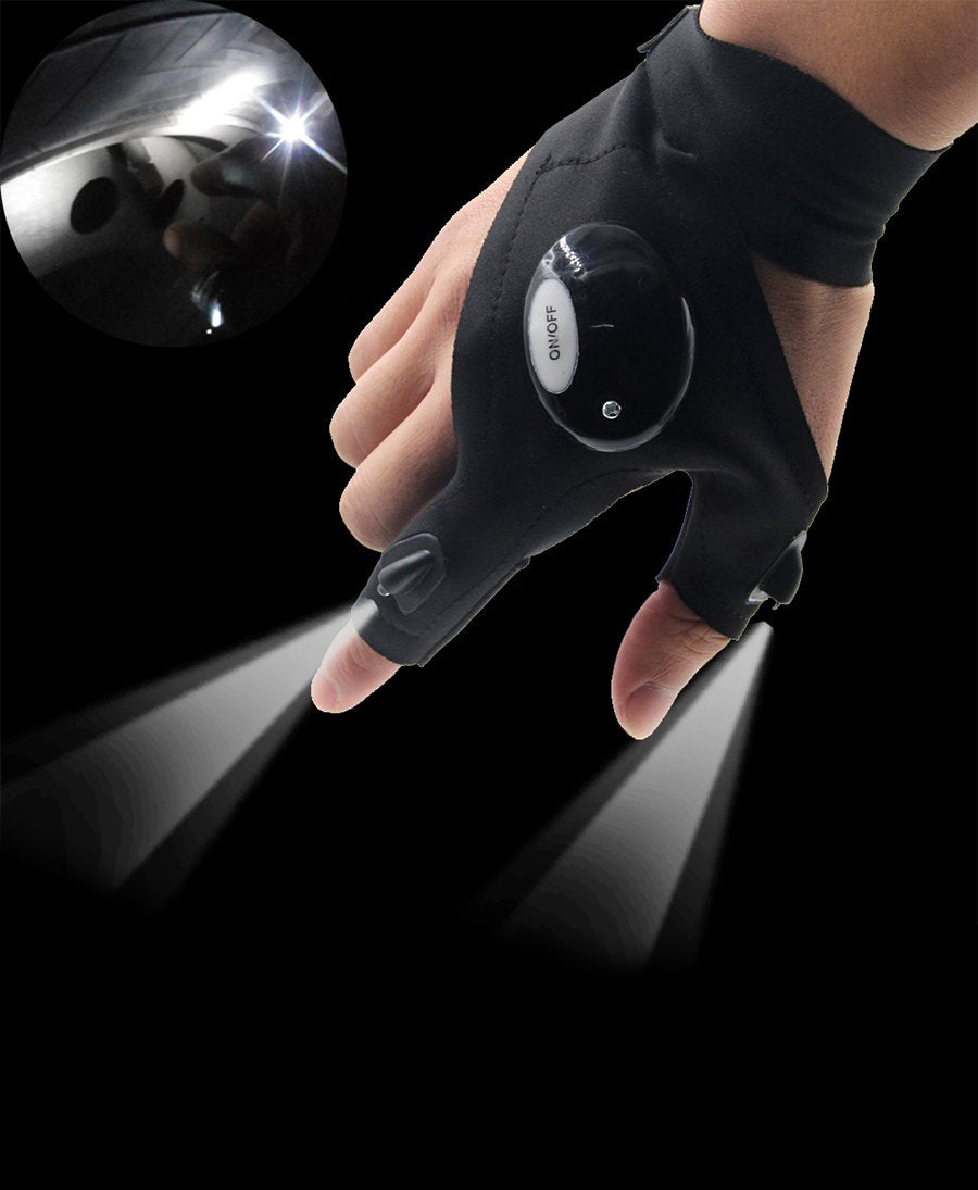 Tactical LED Flashlight Gloves –